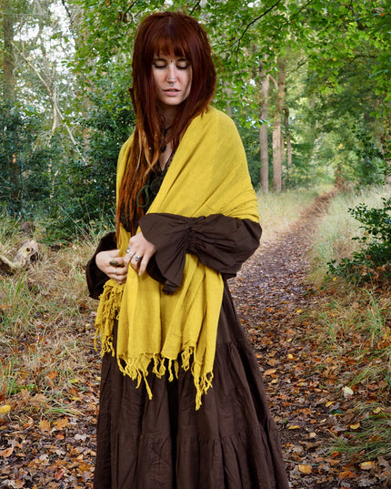 Katoenen Sjaal Okergeel