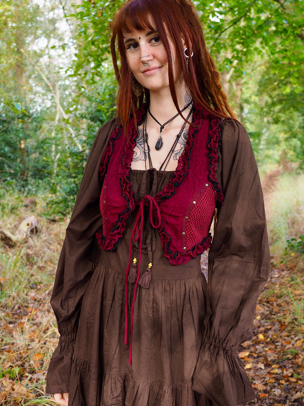 Aradia vest Marroon Rood