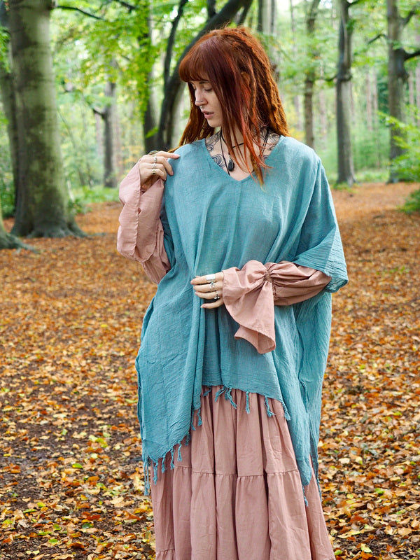 Desert Breeze poncho Lichtblauw