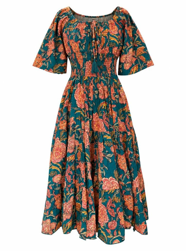 Vaimagic Midi jurk Print Petrol