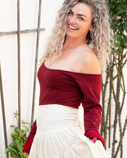 Devi Boho top Marroon Rood