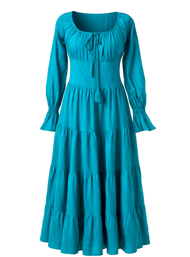 Vaiana Lange Jurk Turquoise