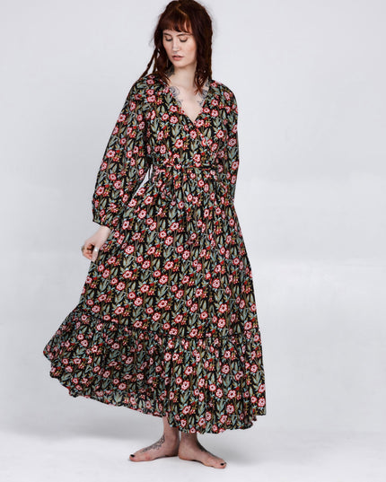 Devi Dress Zwart / flower
