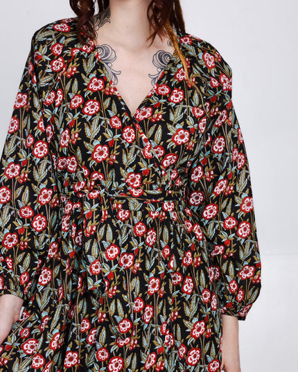 Devi Dress Zwart / flower