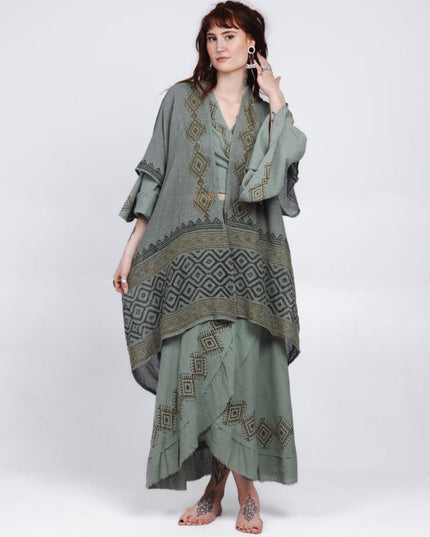 Nomad Chic poncho Jade Groen