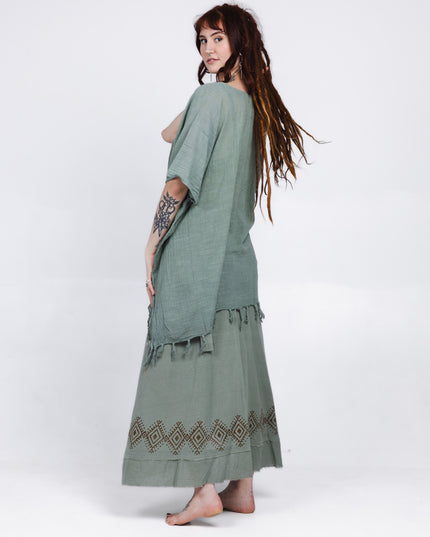 Desert Breeze poncho Jadegroen