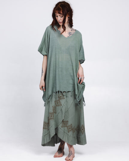 Desert Breeze poncho Jadegroen