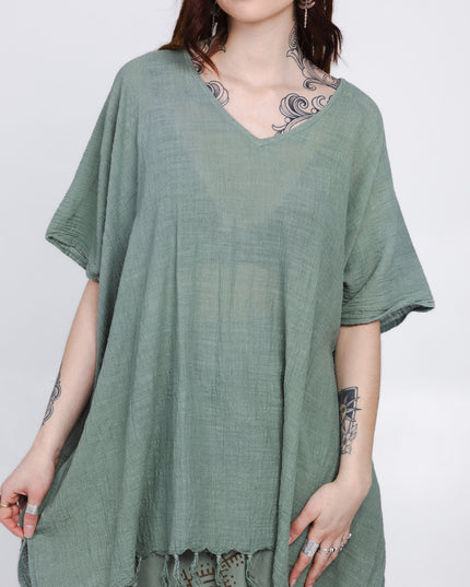 Desert Breeze poncho Jadegroen
