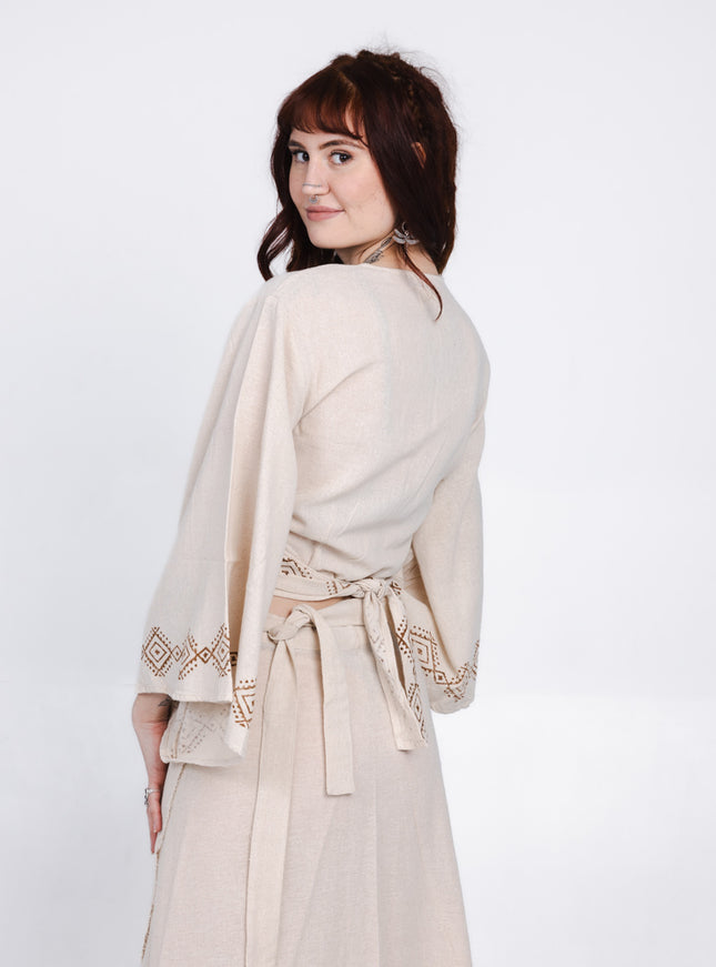 Mystic Mesa wrap top Off White