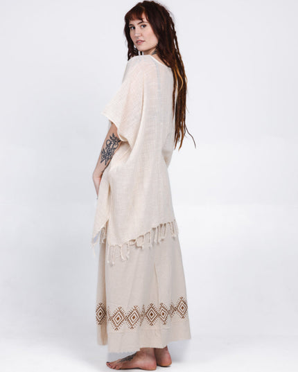 Desert Breeze poncho Gebroken wit