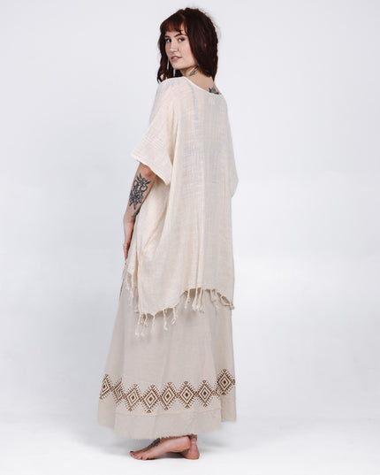 Desert Breeze poncho Gebroken wit