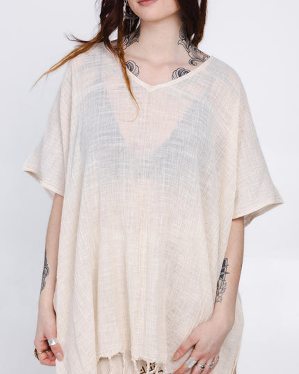 Desert Breeze poncho Gebroken wit