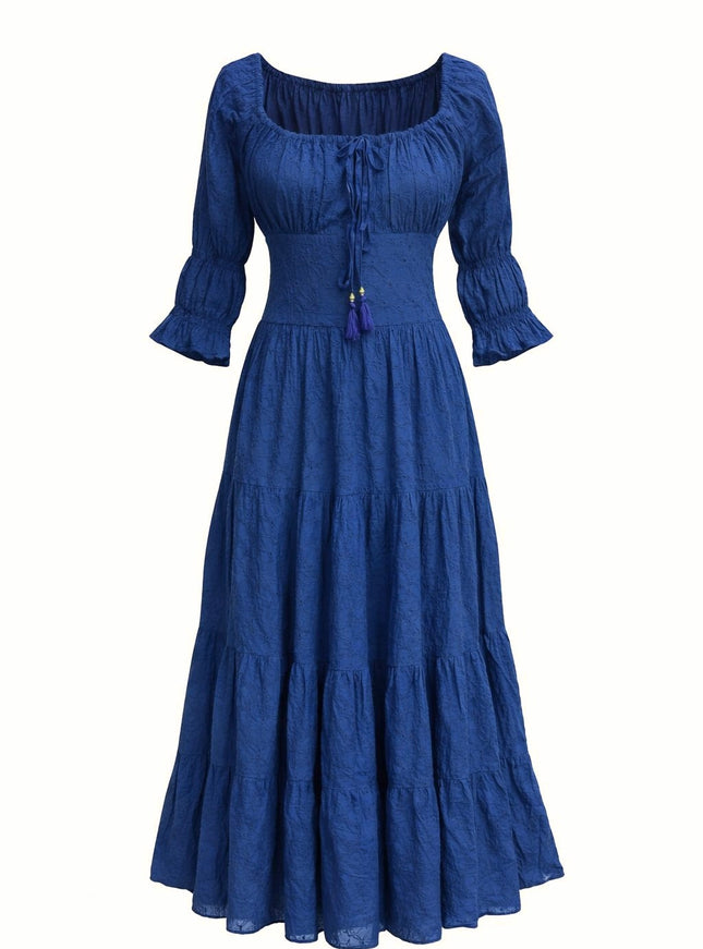 Vaiana jurk Broderie koren blauw