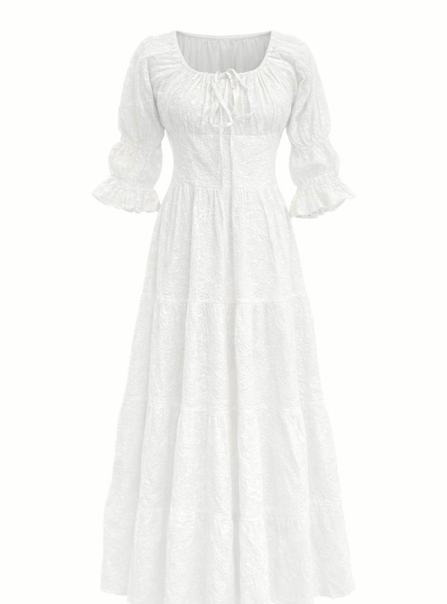 Vaiana jurk Broderie Wit