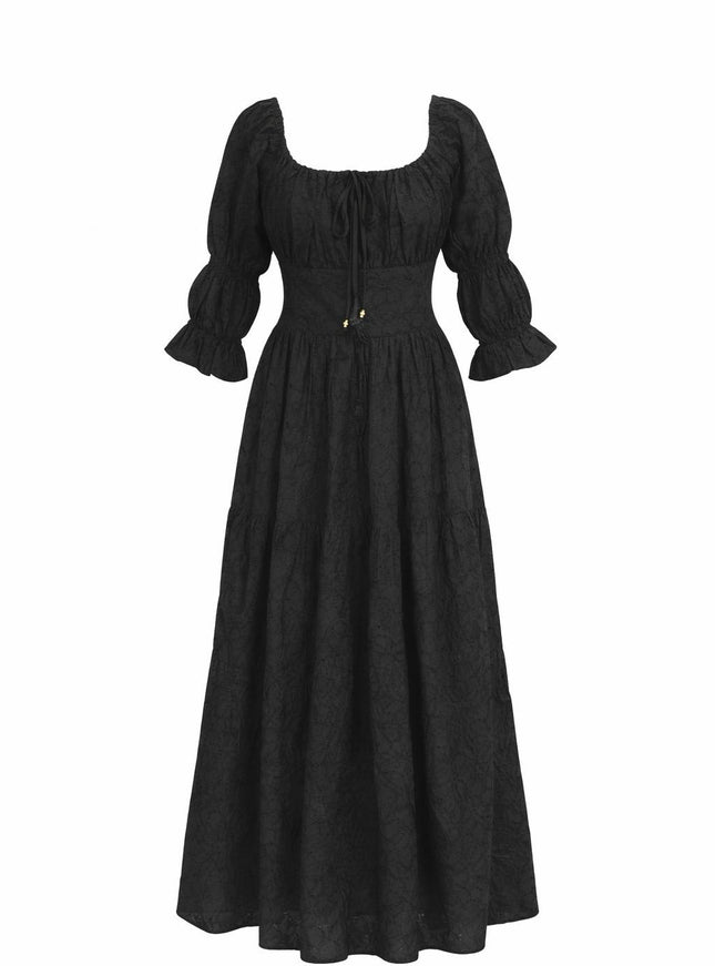 Vaiana jurk Broderie Zwart