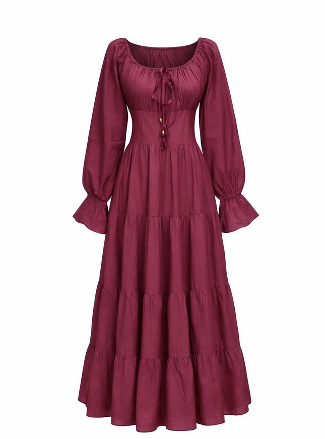 Vaiana Lange Jurk Burgundy