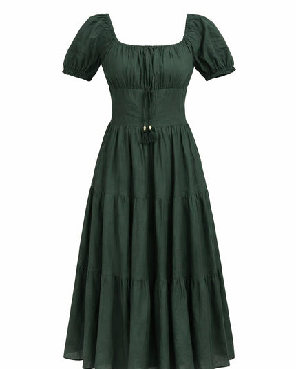 Vaiana Zomerjurk - Korte mouw Donkergroen