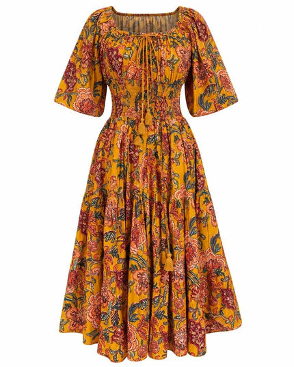 Vaimagic Midi jurk Print Oker