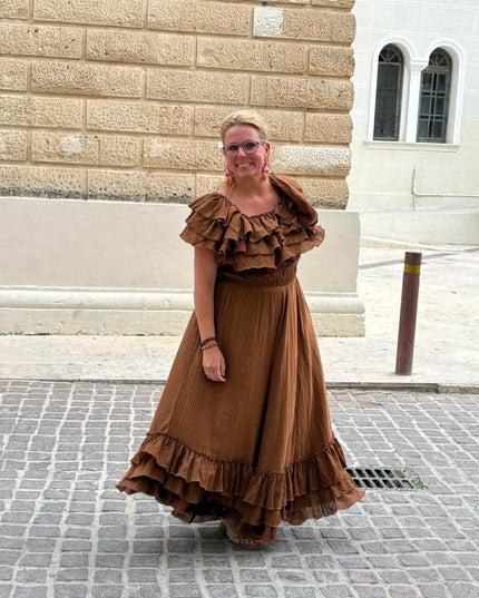 Tahliya Jurk Warm Bruin