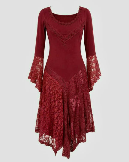 Morgana Boho Dress Maroon Red 