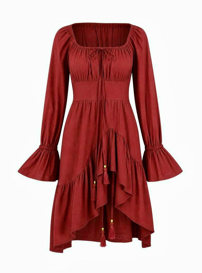 Midi Vaiana Kleid Warmes Rot