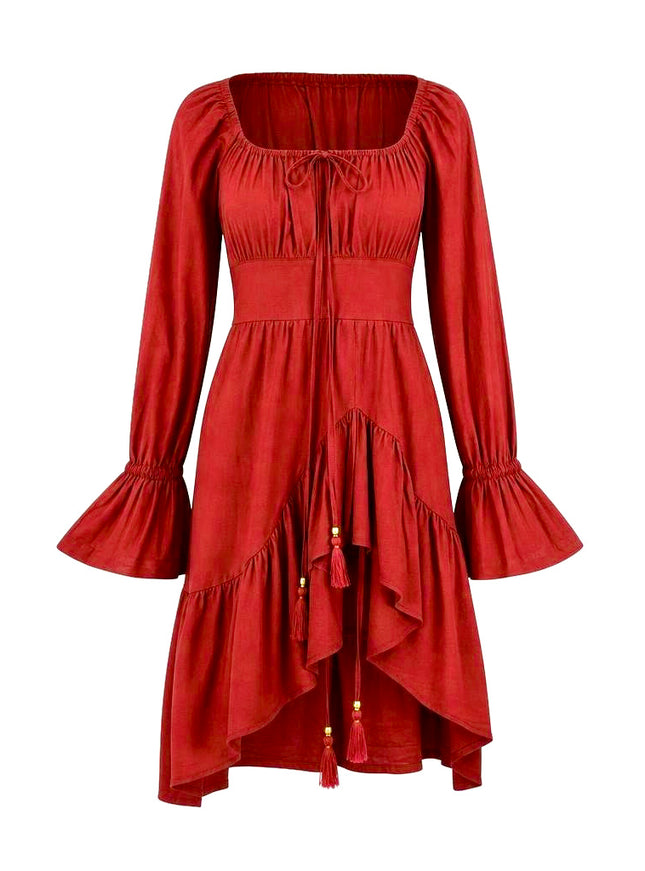 Midi Vaiana Kleid, leuchtend rot