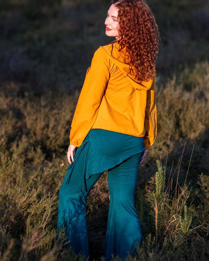 Kapuzenweste Pullover Ocker