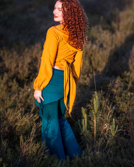 Kapuzenweste Pullover Ocker