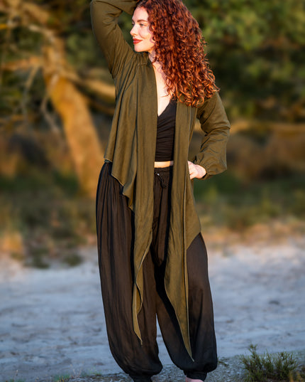 Hooded Vest Sweater Groen