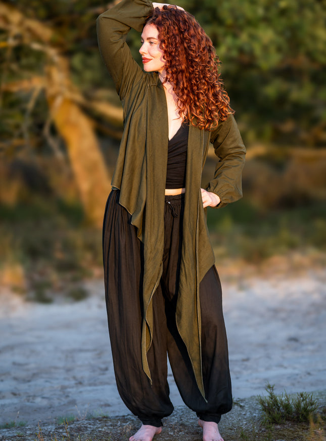Hooded Vest Sweater Groen