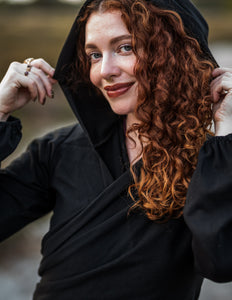 Kapuzenweste Pullover Schwarz