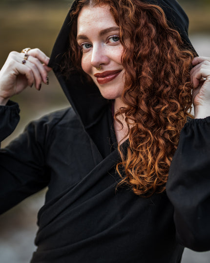 Kapuzenweste Pullover Schwarz