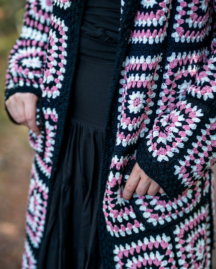 Gehaakte Kimono Roze / Wit