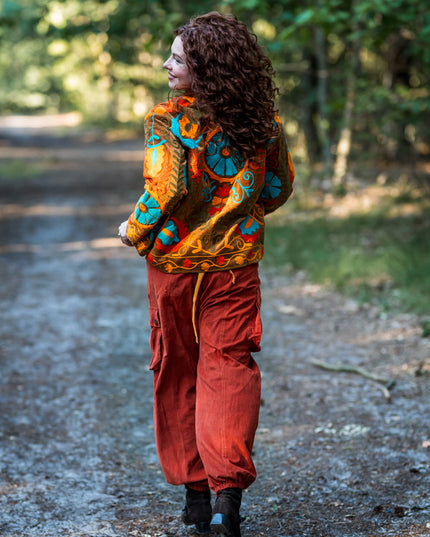 Velvet Suzani Jacket Oker