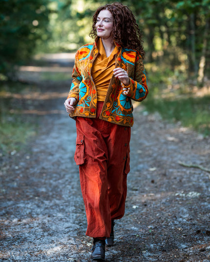 Velvet Suzani Jacket Oker