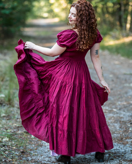 Vaiana Zomerjurk - Korte mouw Burgundy