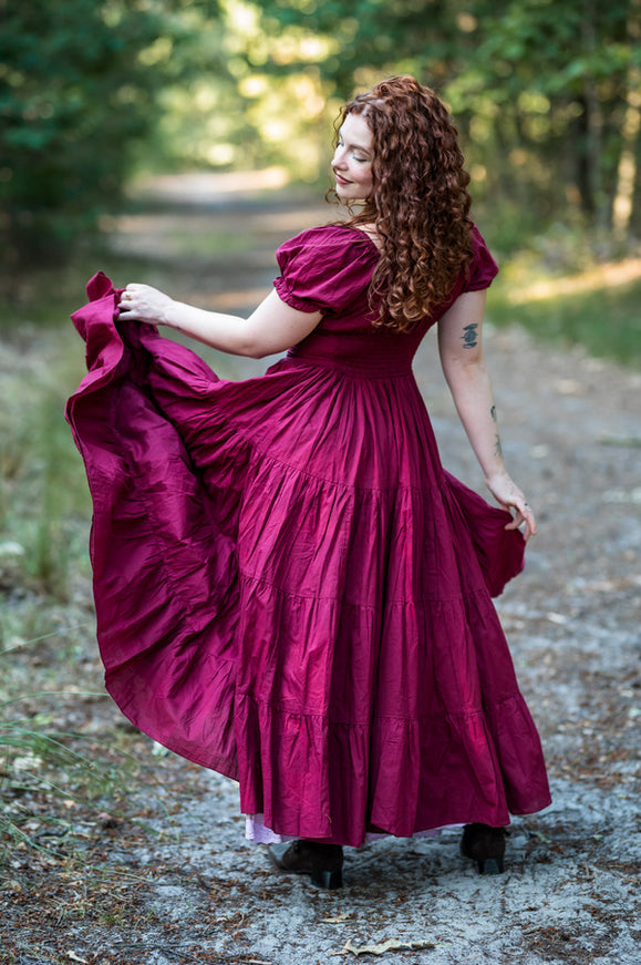 Vaiana Zomerjurk - Korte mouw Burgundy