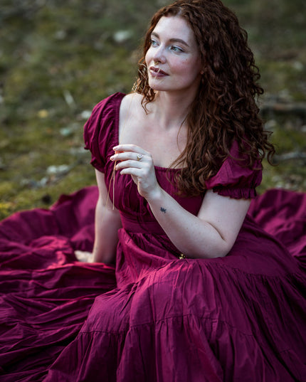 Vaiana Zomerjurk - Korte mouw Burgundy