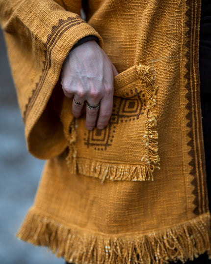 Kimono / Vest Aztec print Oker
