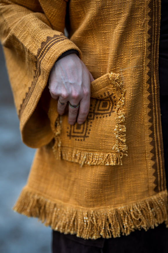 Kimono / Cardigan Aztekenmuster dunkelbraun