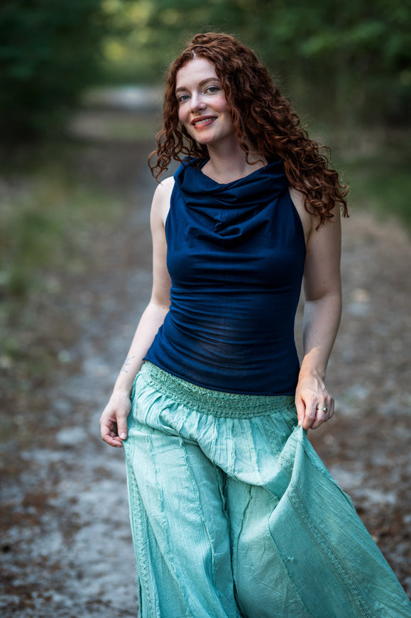 Luna Top Hoodie Marineblau