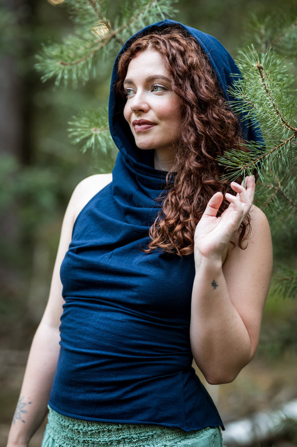 Luna Top Hoodie Marineblau