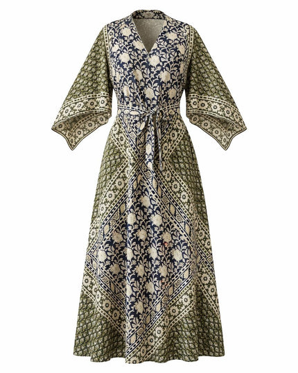 Fay Dress Handblock Blue