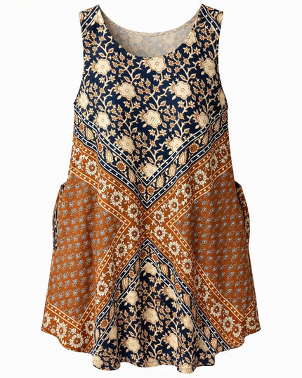 Fay Kleid Handblock Blau