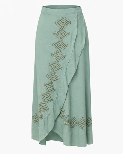 Mystic Mesa Wrap Skirt Jade Green
