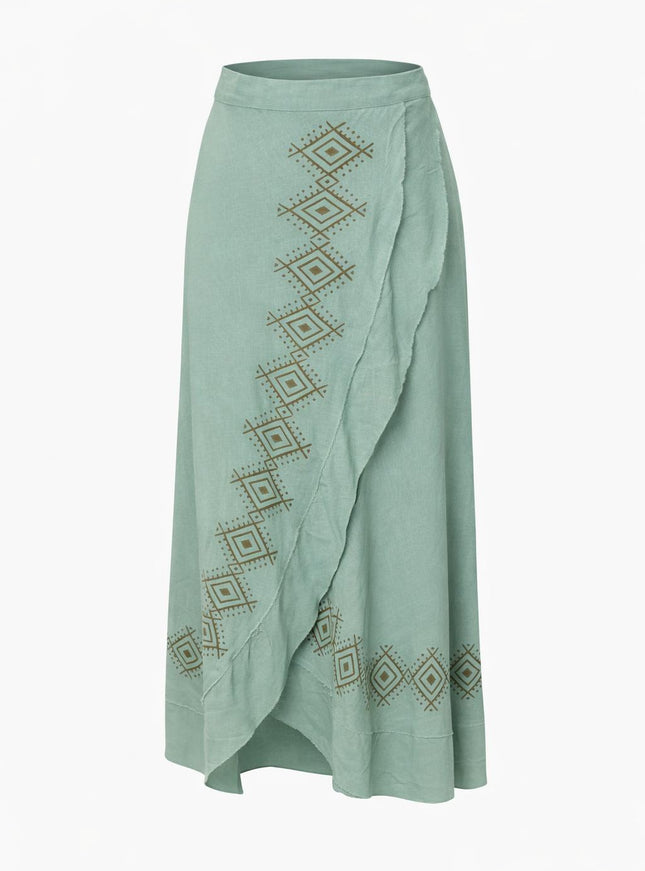 Mystic Mesa Wrap Skirt Jade Green