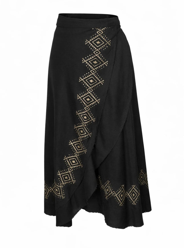 Mystic Mesa Wrap Skirt Black