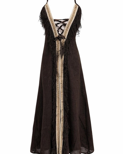 Dewi Dress - Bohemian Jurk Donkerbruin