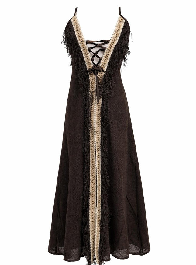 Dewi Dress - Bohemian Jurk Donkerbruin