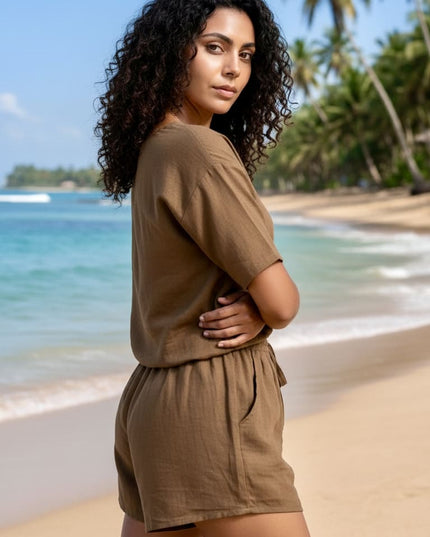 Mira Sol Shorts Light Brown 
